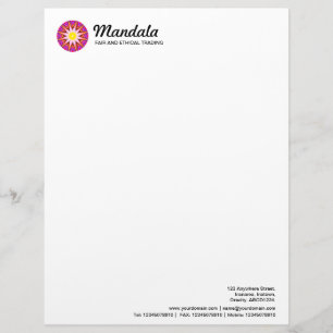 En-tête De Lettre Avec Motif Kaleidoscopic Mandala 023