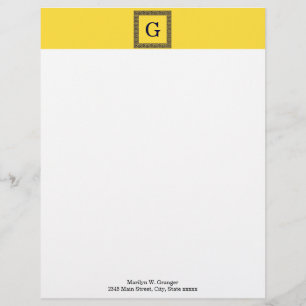 En-tête De Lettre Avec Motif L'ananas, la clé grecque #1 de bleu marine a