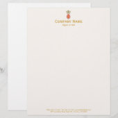 En-tête De Lettre Avec Motif Logo élégant à ananas tropical (Devant / Derrière)