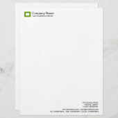 En-tête De Lettre Avec Motif Logo Rectangle - Avocado vert (Devant / Derrière)