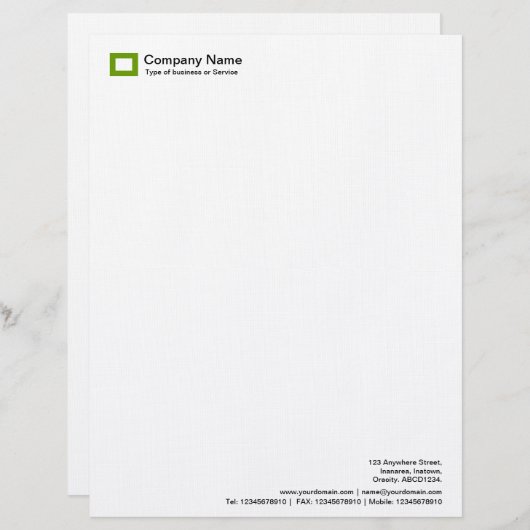 En-tête De Lettre Avec Motif Logo Rectangle - Avocado vert (Devant / Derrière)