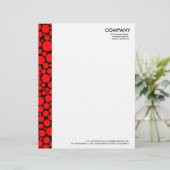 En-tête De Lettre Avec Motif Marge de tache - Rouge sur noir (Debout devant)