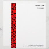 En-tête De Lettre Avec Motif Marge de tache - Rouge sur noir (Devant / Derrière)