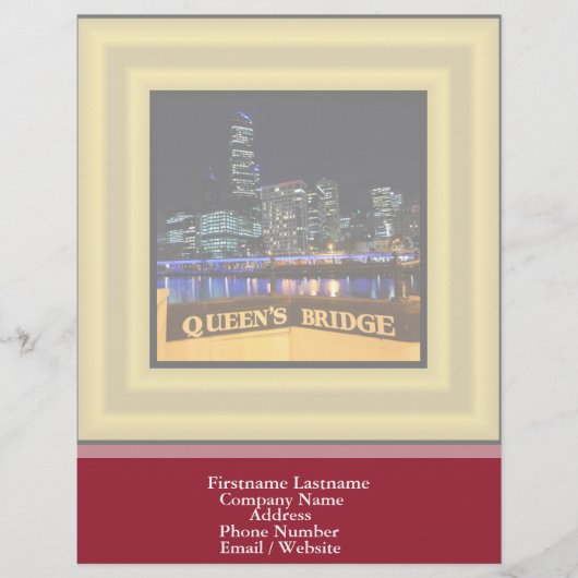 En-tête De Lettre Avec Motif Melbourne Australie Lumières CBD au-dessus du pont (Devant)