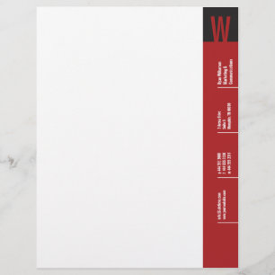 En-tête De Lettre Avec Motif Monogramme de cramoisi de Verticality