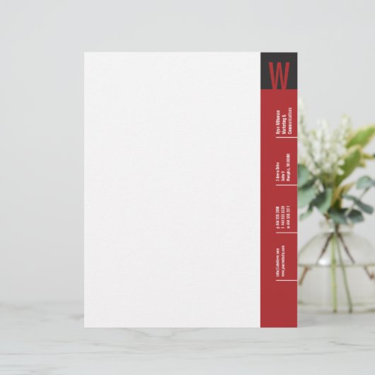 En-tête De Lettre Avec Motif Monogramme de cramoisi de Verticality (Debout devant)