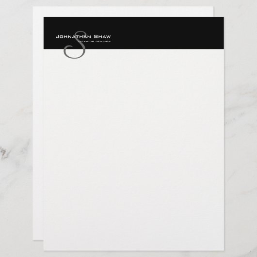 En-tête De Lettre Avec Motif Monogramme fait sur commande 5L (Devant / Derrière)