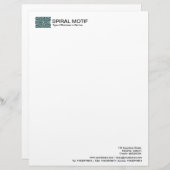 En-tête De Lettre Avec Motif Motif spiral - Vert foncé (Devant / Derrière)