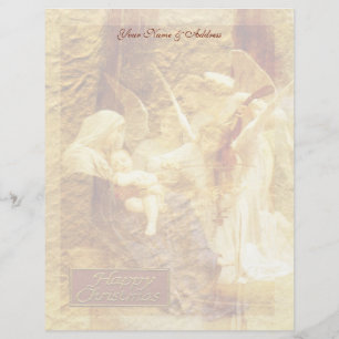En-tête De Lettre Avec Motif Noël d'amour d'ange