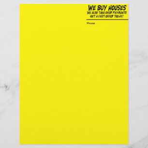 En-tête De Lettre Avec Motif Nous achetons des Chambres tête jaune de lettre