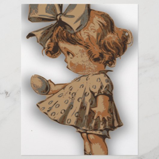 En-tête De Lettre Avec Motif oeuf de pâques antique (Devant)