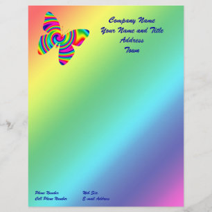 En-tête De Lettre Avec Motif Papillon Rainbow Twirl