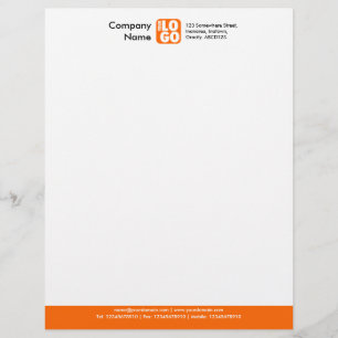 En-tête De Lettre Avec Motif Pied de page couleur (votre logo) - orange
