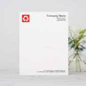 En-tête De Lettre Avec Motif Réutilisant le symbole - rouge (Debout devant)