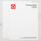 En-tête De Lettre Avec Motif Réutilisant le symbole - rouge (Devant / Derrière)