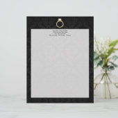 En-tête De Lettre Avec Motif Ring Solitaire (Debout devant)