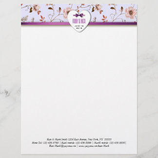 En-tête De Lettre Avec Motif RomanticCharm Vintage Floral Collection Mariage