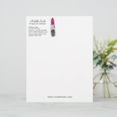 En-tête De Lettre Avec Motif Rouge rouge à lèvres rose rose noir (Debout devant)