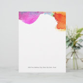 En-tête De Lettre Avec Motif Splash de l'aquarelle (Debout devant)