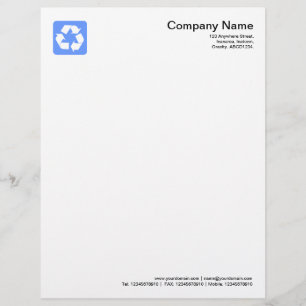 En-tête De Lettre Avec Motif Symbole de recyclage - Bleu bébé