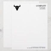 En-tête De Lettre Avec Motif Symbole Steer - Blanc (Devant / Derrière)
