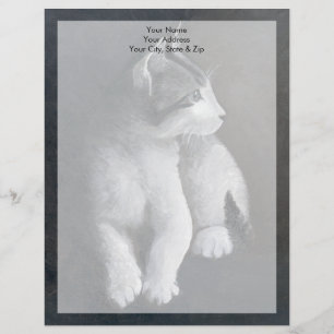 En-tête De Lettre Avec Motif Tabby Kitten