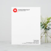 En-tête De Lettre Avec Motif Tache de monogramme - rouge (Debout devant)