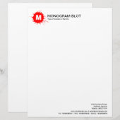 En-tête De Lettre Avec Motif Tache de monogramme - rouge (Devant / Derrière)