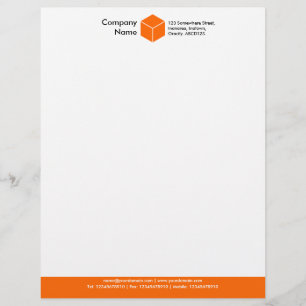En-tête De Lettre Avec Motif Titre de bas de page de couleur (cube) - orange