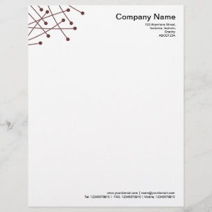 En-tête De Lettre Avec Motif Tracks de particules - Brown foncé
