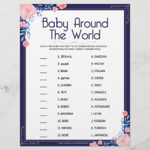 En-tête De Lettre Baby Around The World [Cadre Floral]