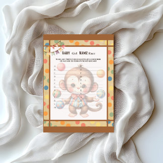 En-tête De Lettre Baby Circus_ Baby Girl Nom de course Jeu