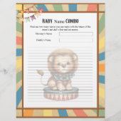 En-tête De Lettre Baby Circus_ Nom bébé Combo Douche jeu (Devant)