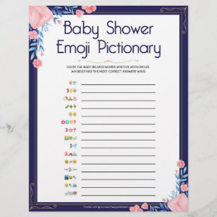 En-tête De Lettre Baby Emoji Pictionary [Cadre floral]