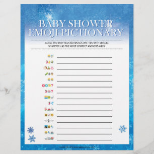 En-tête De Lettre Baby Emoji Pictionary [Snowy Blue]