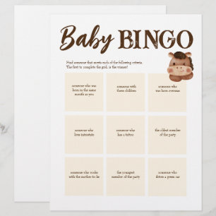 En-tête De Lettre Baby shower jeu de bingo brun modèle personnalisé