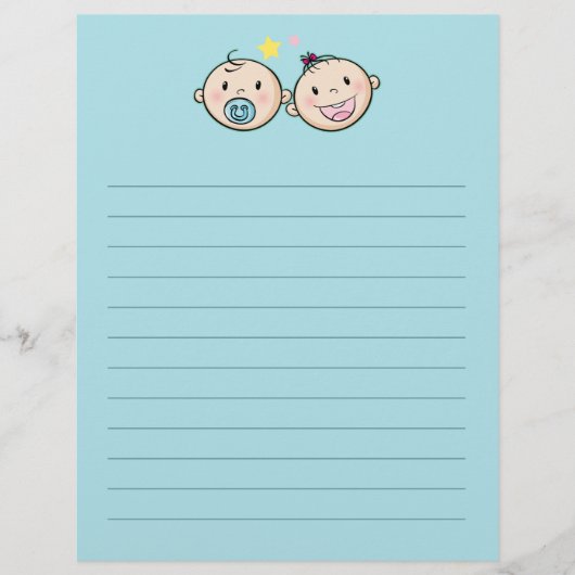 En-tête De Lettre Baby shower | Jeux de parties  (Devant)