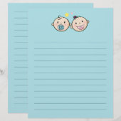 En-tête De Lettre Baby shower | Jeux de parties  (Devant / Derrière)