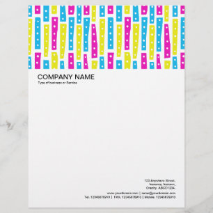 En-tête De Lettre Bandes Abstraites verticales - Couleurs 02 sur bla
