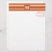 En-tête De Lettre Bandes orange monogrammes (Devant / Derrière)