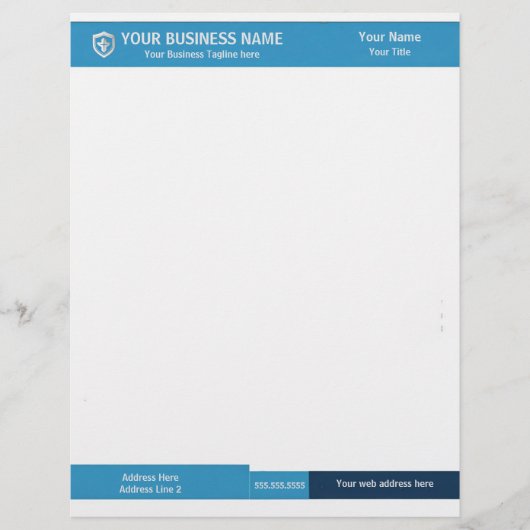 En-tête De Lettre Bannière noire et Turquoise (Devant)