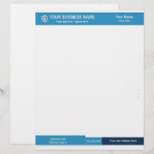 En-tête De Lettre Bannière noire et Turquoise (Devant / Derrière)