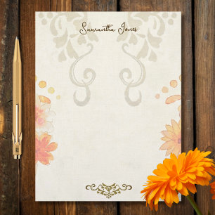 En-tête De Lettre Baroque Floral Mexicain Sacré-Cœur Rustique