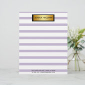 En-tête De Lettre Barre d'or moderne élégante violette (Debout devant)