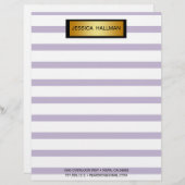 En-tête De Lettre Barre d'or moderne élégante violette (Devant / Derrière)