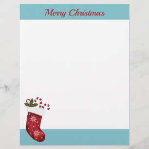 En-tête De Lettre Bas de Noël rouge avec texte personnalisé