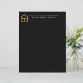 En-tête De Lettre Bâtiment moderne de construction en noir et or (Debout devant)