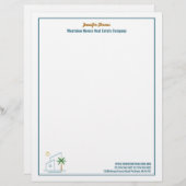 En-tête De Lettre Beach House Real Estate Company Custom Realtor (Devant / Derrière)