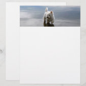 En-tête De Lettre Beach Westie Réflexion Papier à lettres (Devant / Derrière)