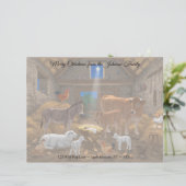 En-tête De Lettre Bébé Jésus Manger Nativité de Noël (Debout devant)